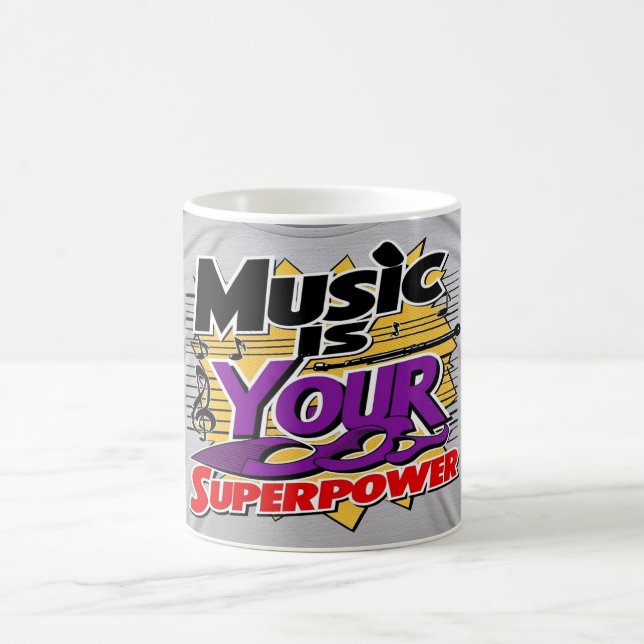 Musik är din superkraft kaffemugg (Center)