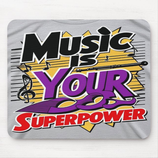 Musik är din superkraft musmatta (Framsidan)