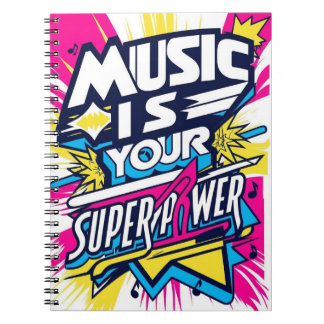 Musik är ditt superkraftalternativ 2 anteckningsbok