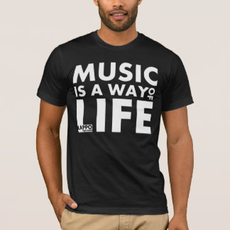 Musik är en livsföring (svarten) t-shirt