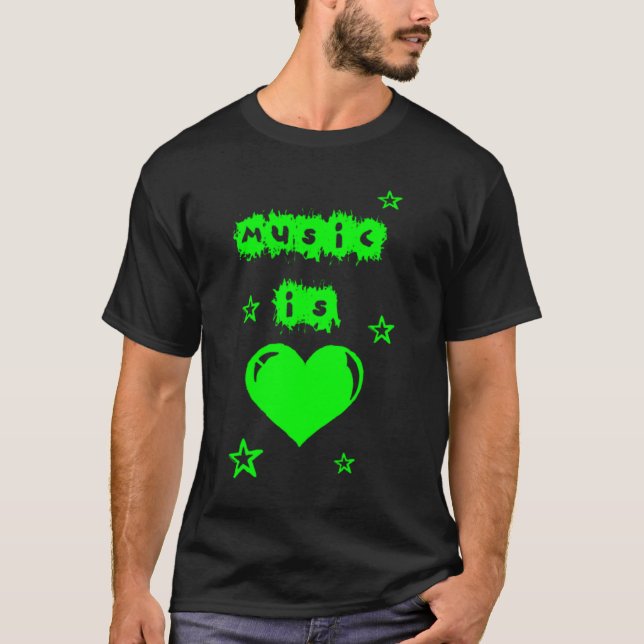 Musik är kärlek (mörk dräkt) t-shirt (Framsida)