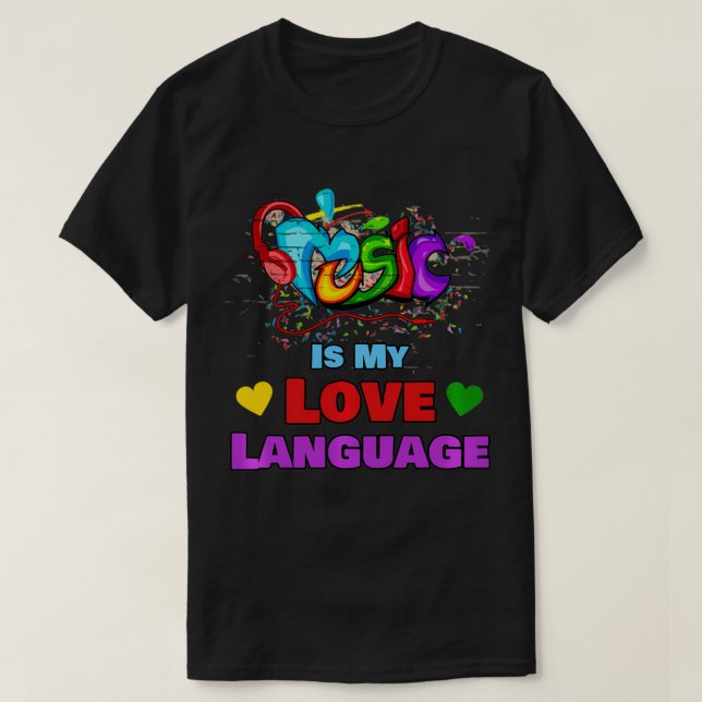 Musik är Kärlek Music Pullover 1 på mitt Kärlek-sp T Shirt (Design framsida)