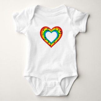 Musik är kärlek regnbåge hjärta bodysuit t shirt