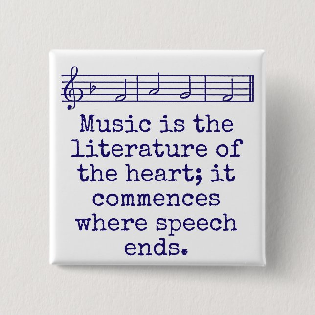 Musik är konstens litteratur - musikcitat knapp (Framsida)
