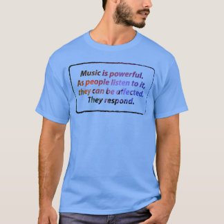 Musik är kraftfulla citat roliga vintage t shirt