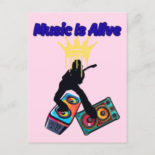 Musik är levande helg vykort