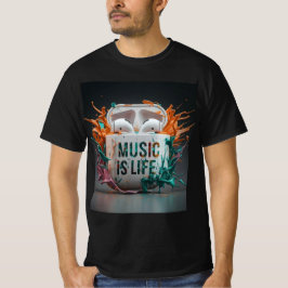 Musik är Life - Färga Poder i Luft T Shirt