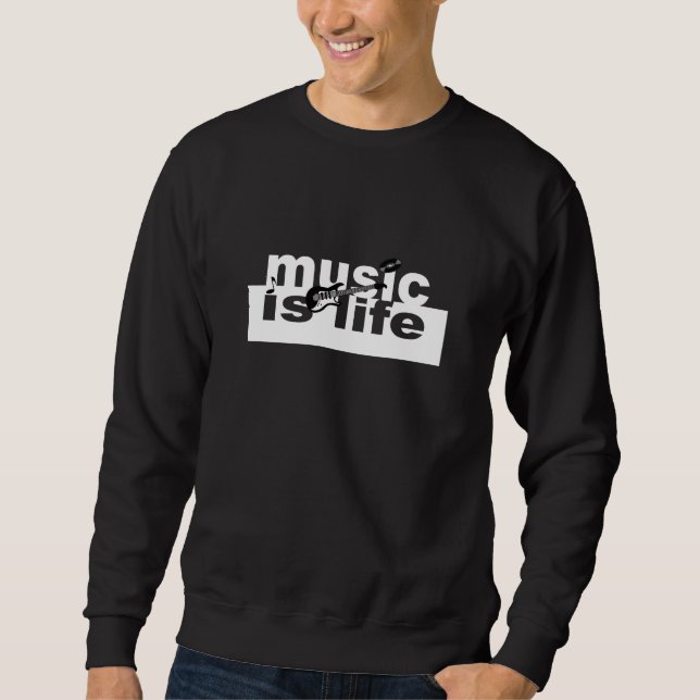 Musik är Life-shirt - välj stil, anpassa Långärmad Tröja (Framsida)