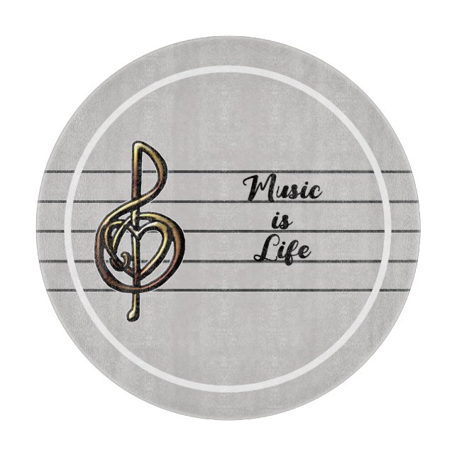 Musik är Life Treble Clef med hjärta (Framsidan)