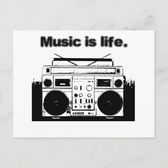 Musik är Life Vykort (Framsida)