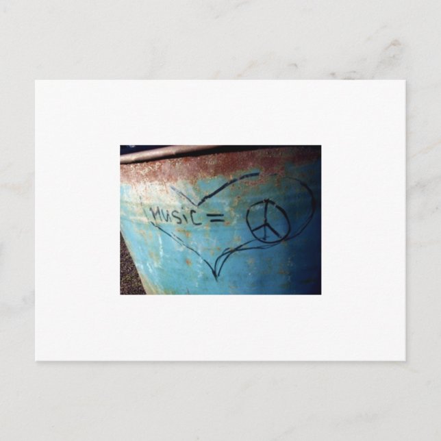 musik är lika med fred vykort (Framsida)
