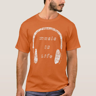 Musik är liv design pojke retro t shirt