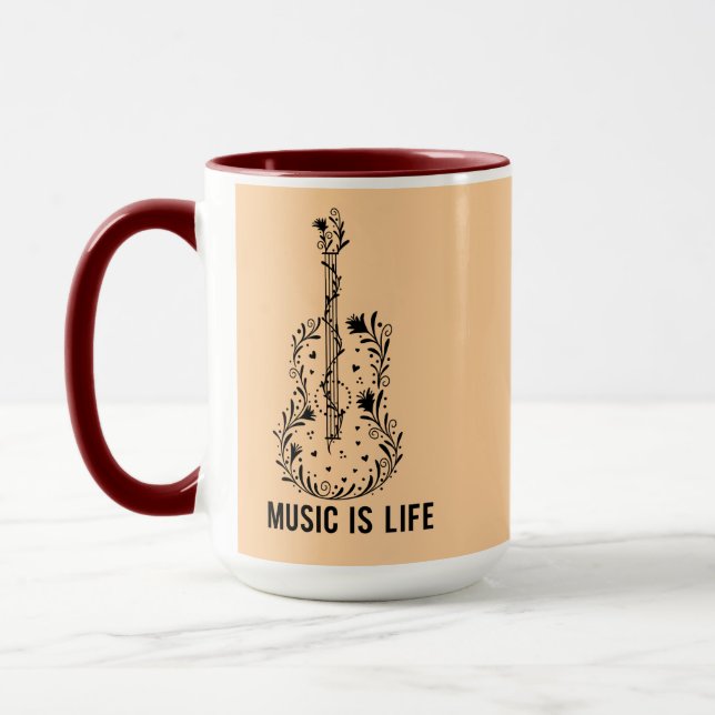 Musik Är Liv Instrument Konst | Combo Mugg (Vänster)