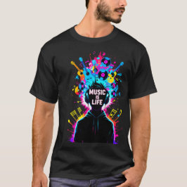 Musik Är Livet - Levande Abstrakt Musikälskare T Shirt