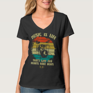 Musik är livet som våra hjärtan har slagit drumspe t shirt
