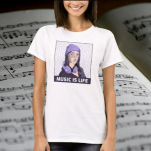 Musik Är Livet – Urban Hörlurar Tjej Grafisk T-Shi T Shirt