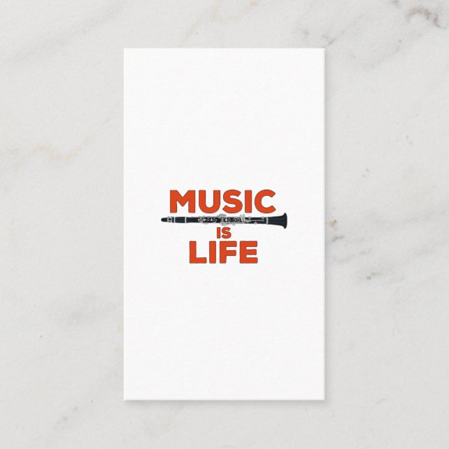 Musik är livet visitkort (Framsida)