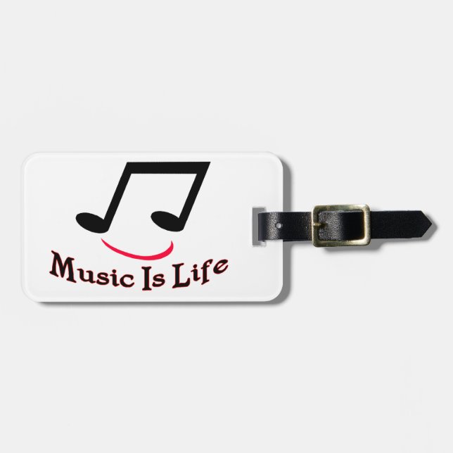 Musik är livmusikalen noterar bagagebricka (Horisontell Framsida)