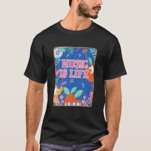 Musik är livsretro-natur t shirt
