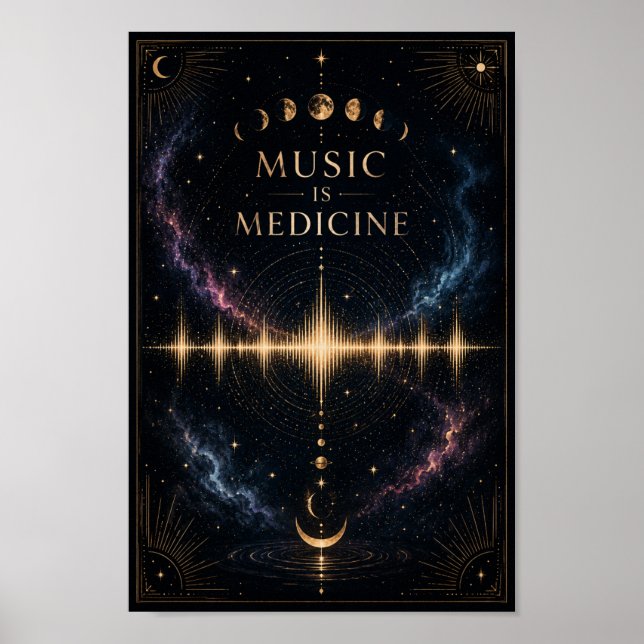 Musik Är Medicin Affisch | Celestial Ljudvåg  (Framsidan)