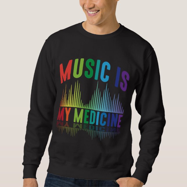 Musik är min DJ Music Producer Musiker Lång Ärmad Tröja (Framsida)