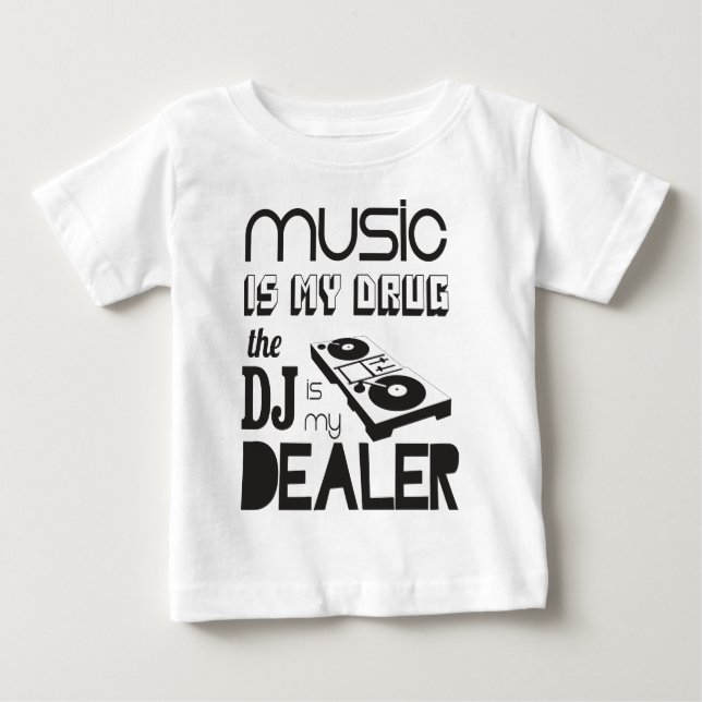 Musik är min drog. Djen är återförsäljaren Tee Shirt (Framsida)