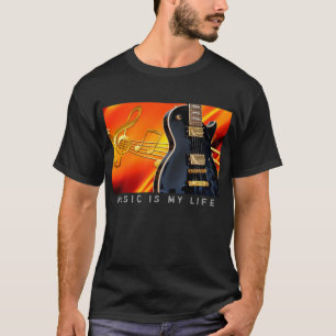 Musik är min för gitarrfotoet för liv elektrisk t shirt