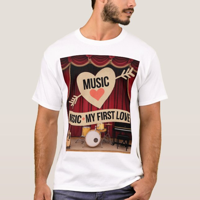 Musik är min första Kärlek T Shirt (Framsida)