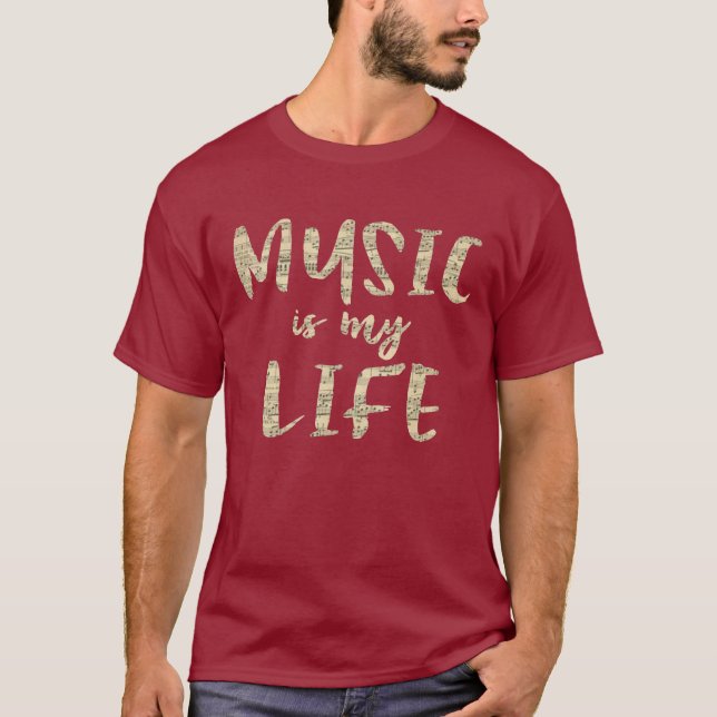 Musik är min livsoffert t-shirt (Framsida)