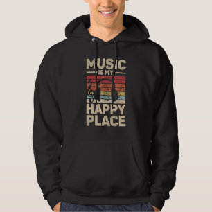 Musik är min Lycklig Ställe Musician Outfit EDM Mu Hoodie