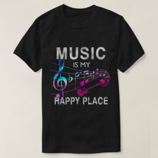 Musik Är Min Lyckliga Plats Design T Shirt