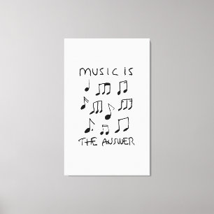 Musik är min Poster av Therapy Teckning Print Canvastryck