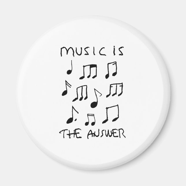 Musik är min Poster av Therapy Teckning Print Magnet (Framsidan)