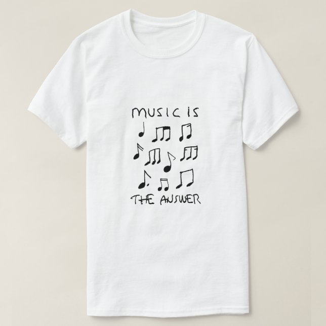 Musik är min Poster av Therapy Teckning Print T Shirt (Design framsida)