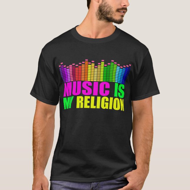 Musik är min Religiion skjorta Tee Shirt (Framsida)