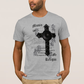 Musik är min religion (svarten) t-shirt