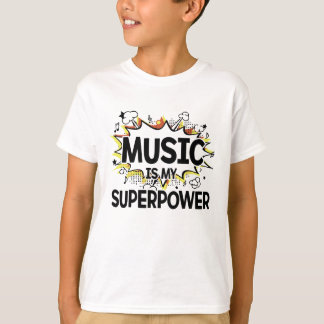 Musik är min Superpowerpojke skjortan för T Shirt