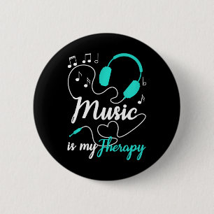 Musik är min terapeutiska Cute Music Älskare Knapp