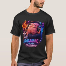 Musik är min terapi Neon Grafisk Hjärna Lounge