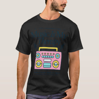 Musik Är Min Terapi Retro Boombo Design flicka T Shirt