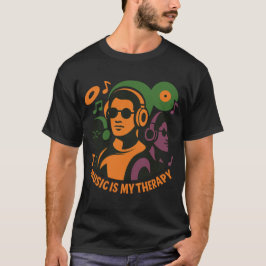 Musik är min terapi - Retro Headphone Trio T-Shir T Shirt