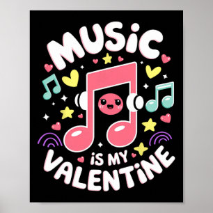 Musik är min valentin Kawaii not Musik Lo Poster