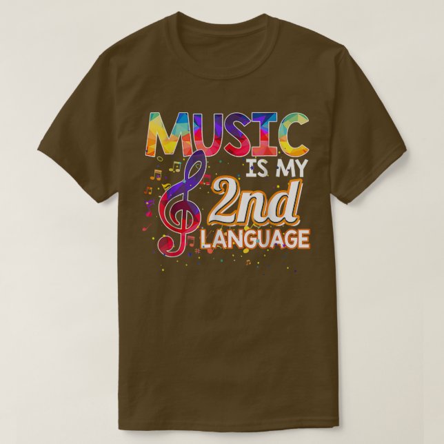 Musik är mitt andra språk Back to school andra Gra T Shirt (Design framsida)