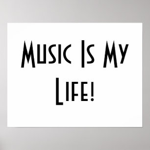 Musik är mitt liv i vita II Poster