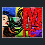 Musik är mitt liv Poster<br><div class="desc">färglöst poster för musiker</div>