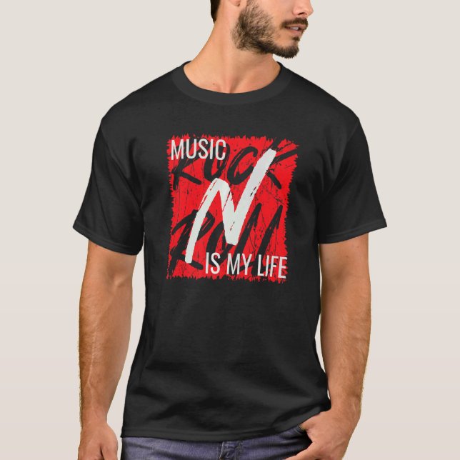 Musik är mitt liv Rock and roll T Shirt (Framsida)