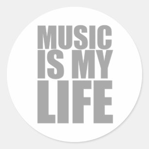Musik är mitt liv runt klistermärke