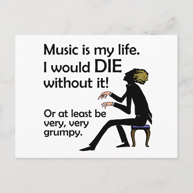 Musik är mitt liv vykort (Framsida)