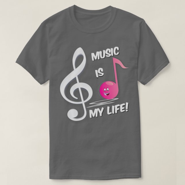 Musik är mitt livs rosa lapp Kids Piano T Shirt (Design framsida)