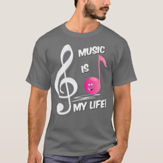 Musik är mitt livs rosa lapp Kids Piano T Shirt